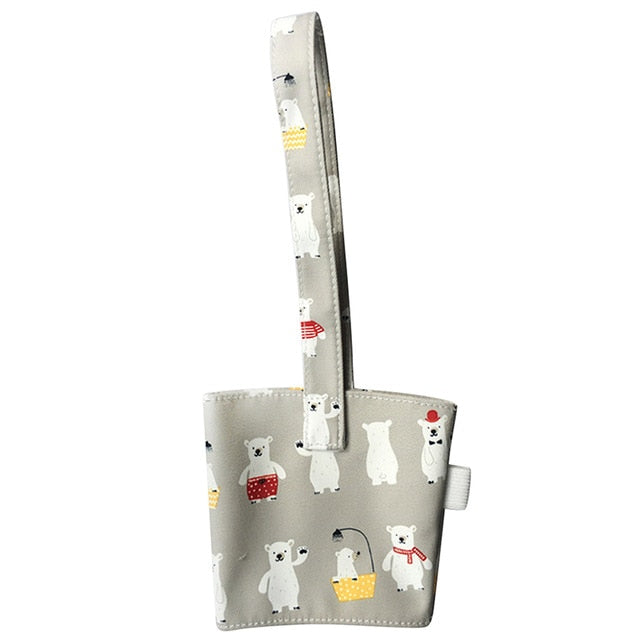 Cute Cotton Cup Carrier for Milk Tea and Juice Hands-Free