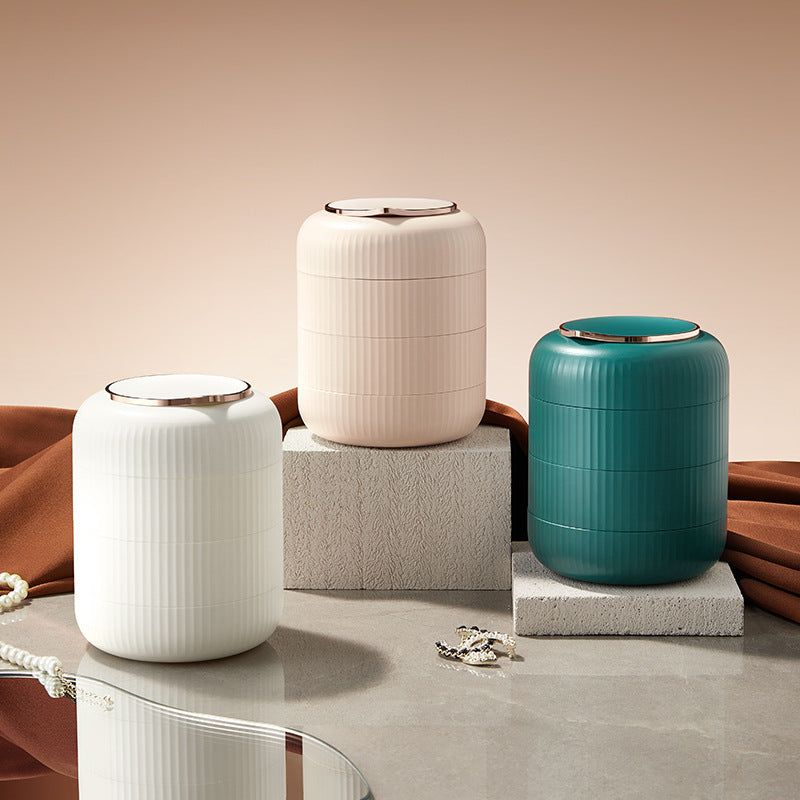 Rotating Jewelry Box for Dressing Table, 4 Tiers