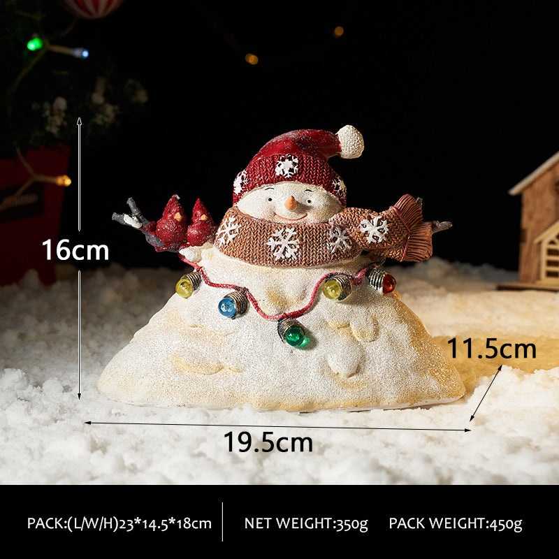 Christmas Snowman Decorations With Cozy LED Lights