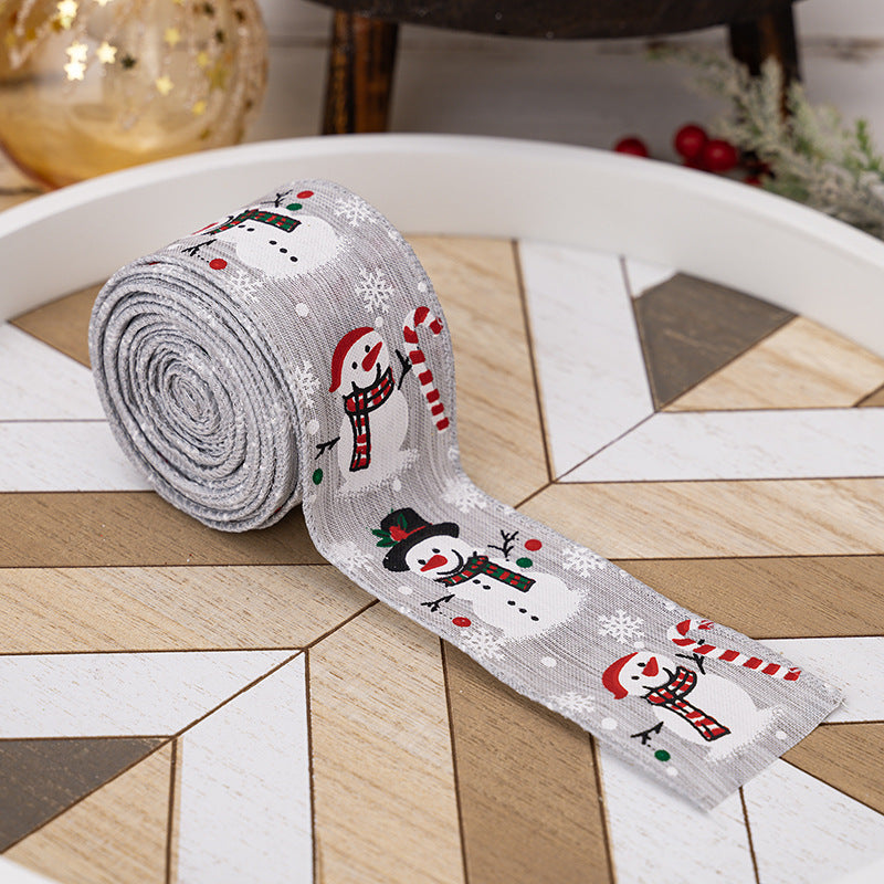 Christmas Snowman Ribbon for Festive Gift Wrapping