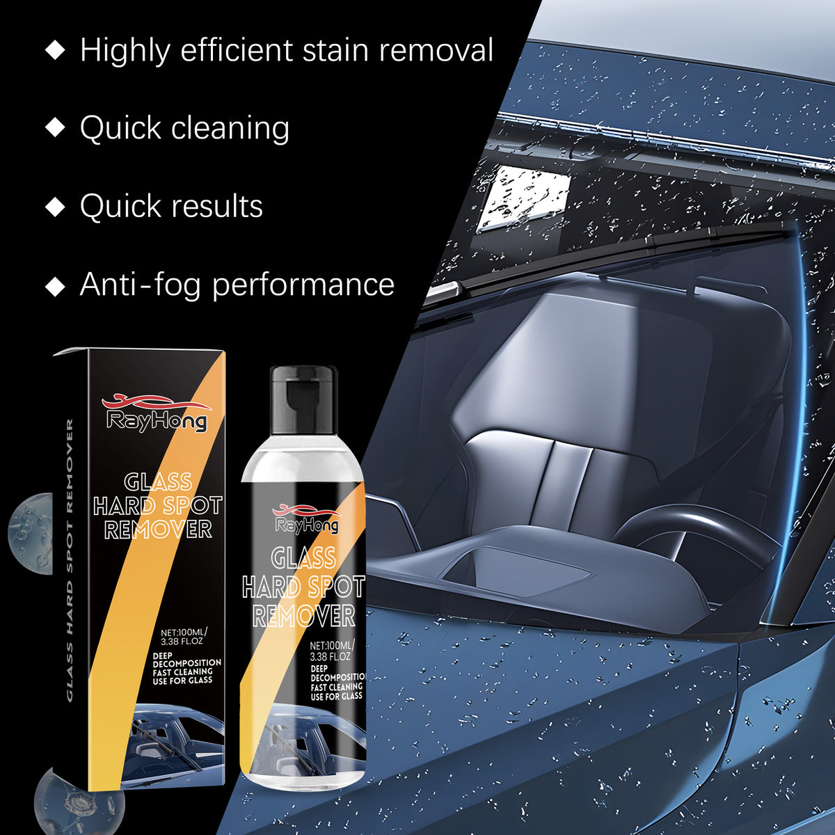 Automotive Glass Oil Film Cleaner for Clear Vision
