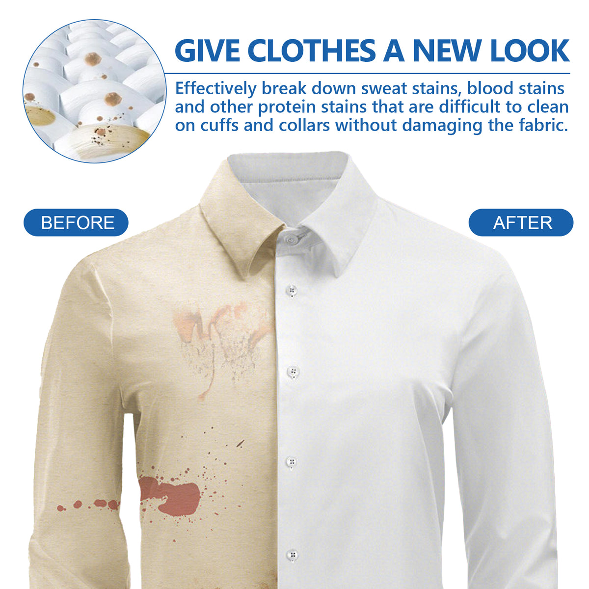 Clothing Stain Remover for Cuffs, Collars & Fabrics