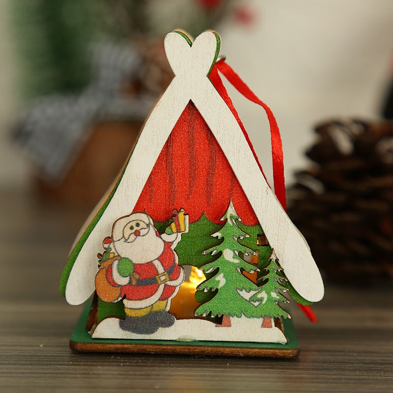 Christmas Wooden Houses With a Warm Cozy Built-In Glow