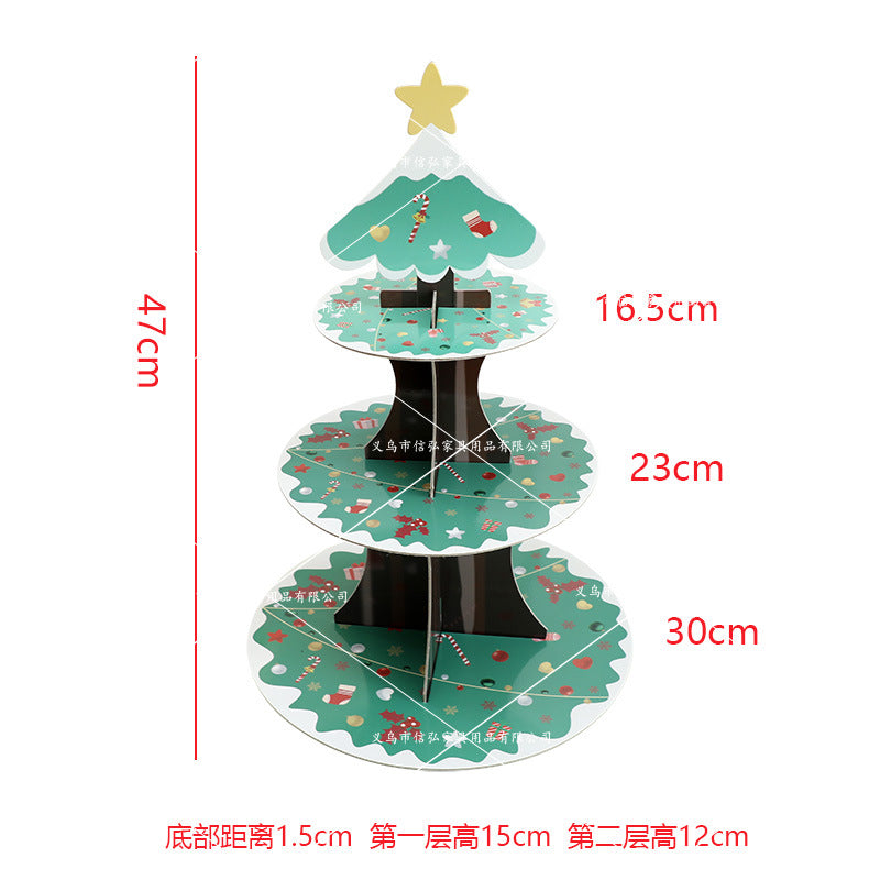 Three-Tier Christmas Cake Stand Dessert Table Display