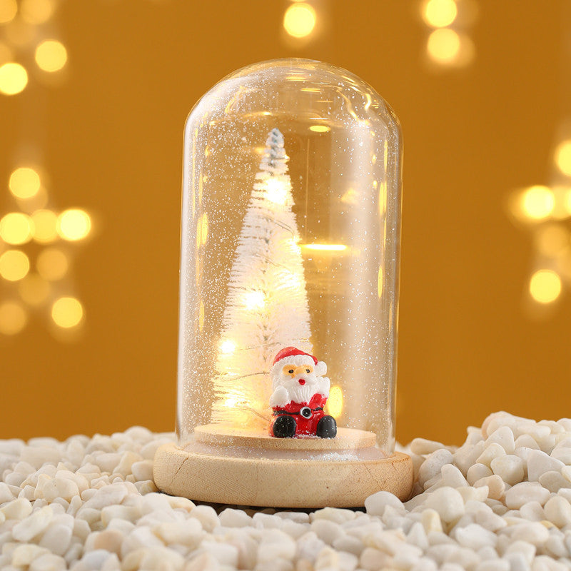 Christmas Glass Dome Tree Decor With Warm Holiday Glow