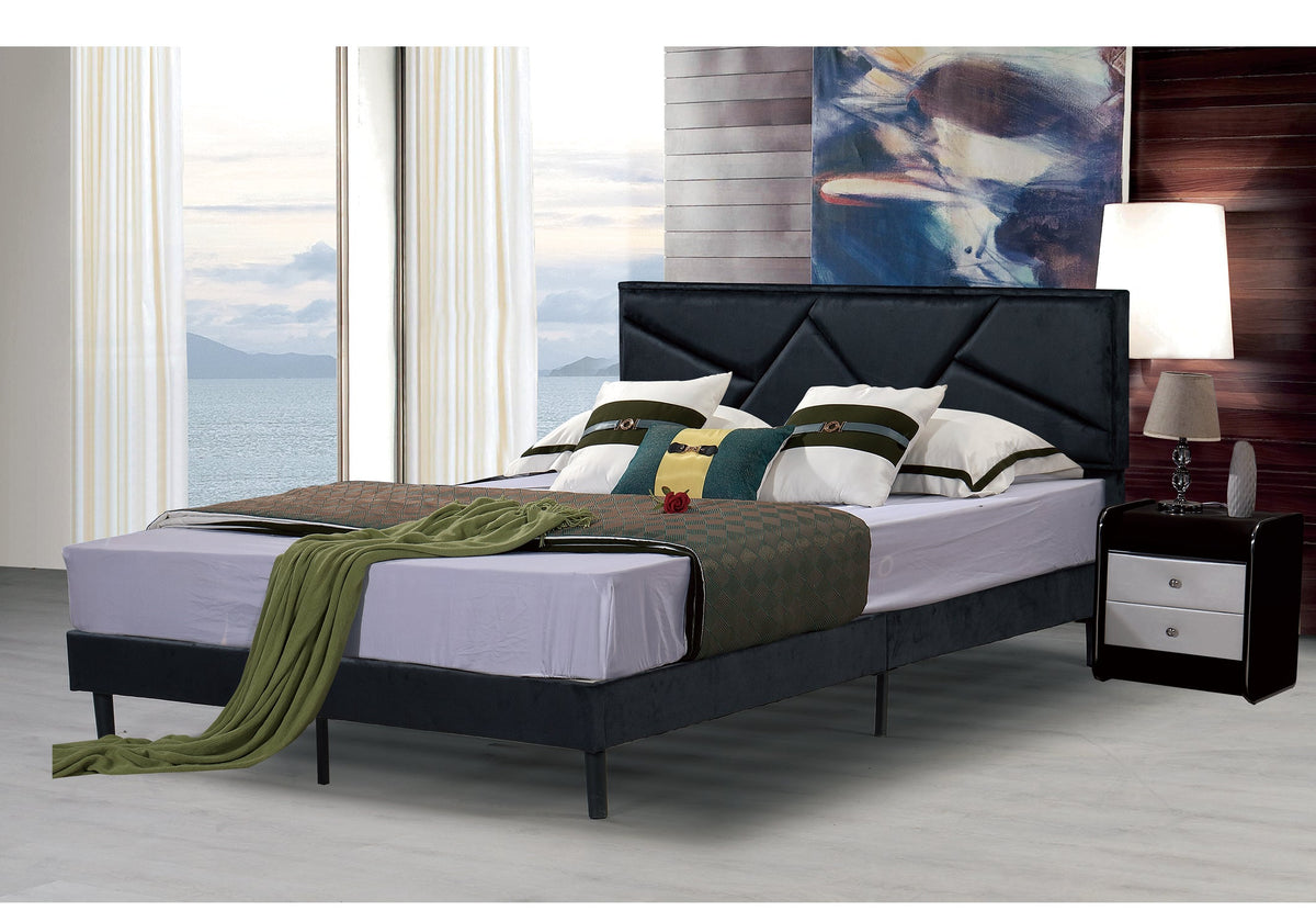 Diamond Tufted Bed Frame with Adjustable Headboard Height