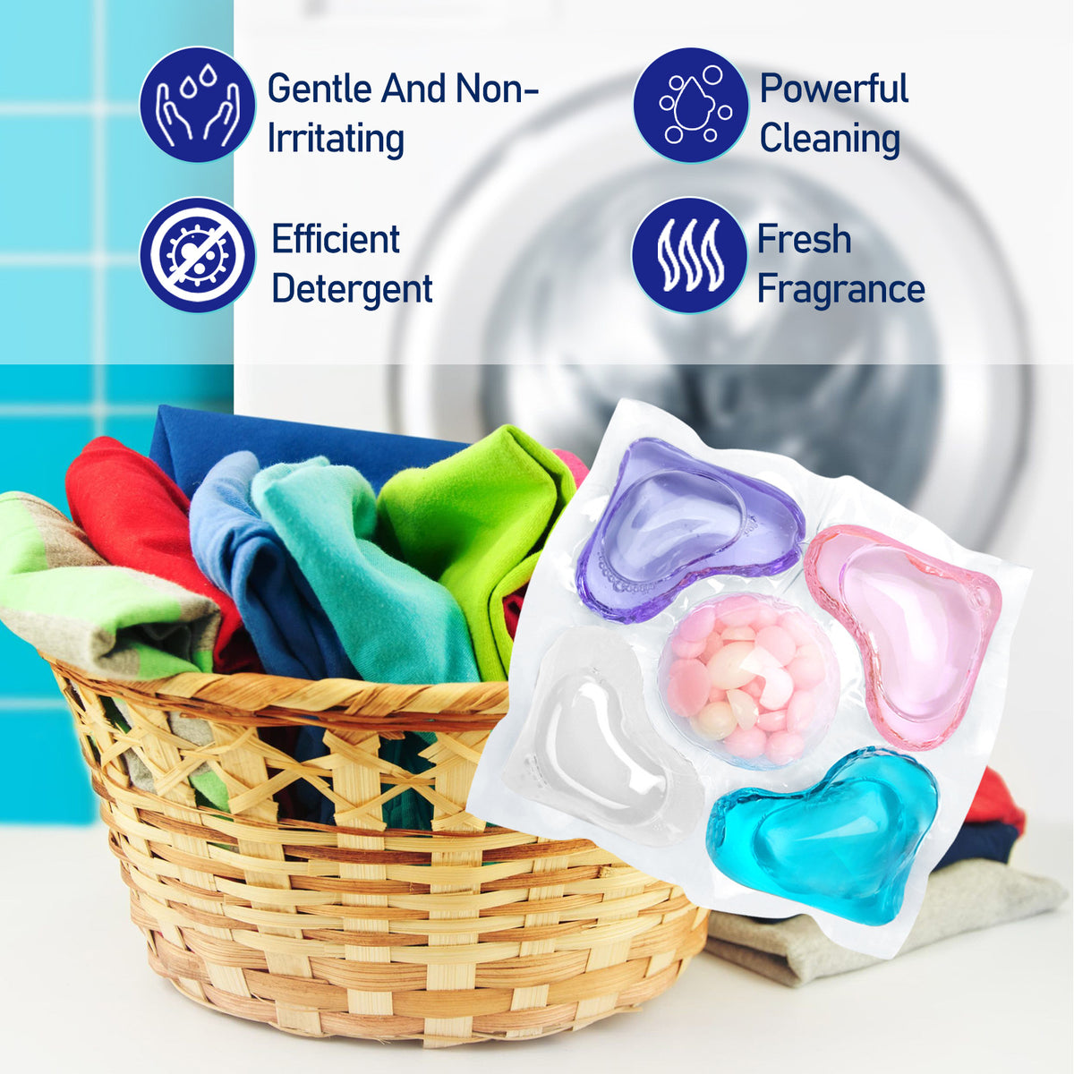 Laundry Detergent Beads for Stain Removal & Freshness