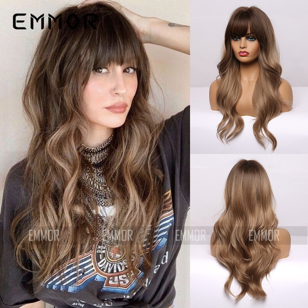 Long Curly Bangs Wig for Instant Natural-Looking Volume