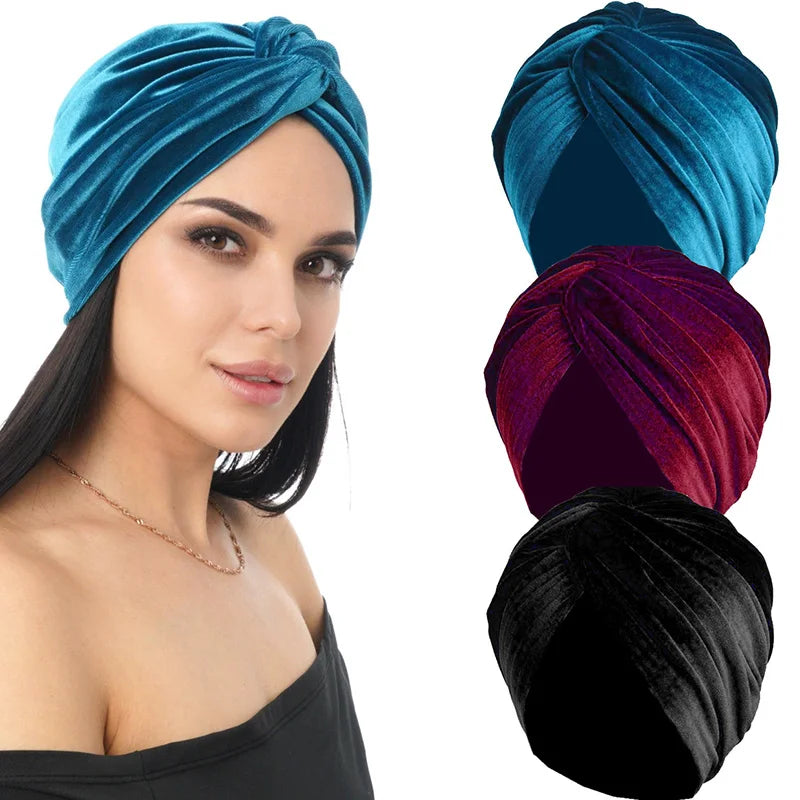 Velvet Turban Headband for Instant Elegant Coverage