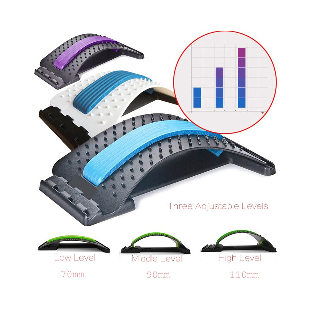 3‑Level Back Stretcher — Posture Correction & Lumbar Pain