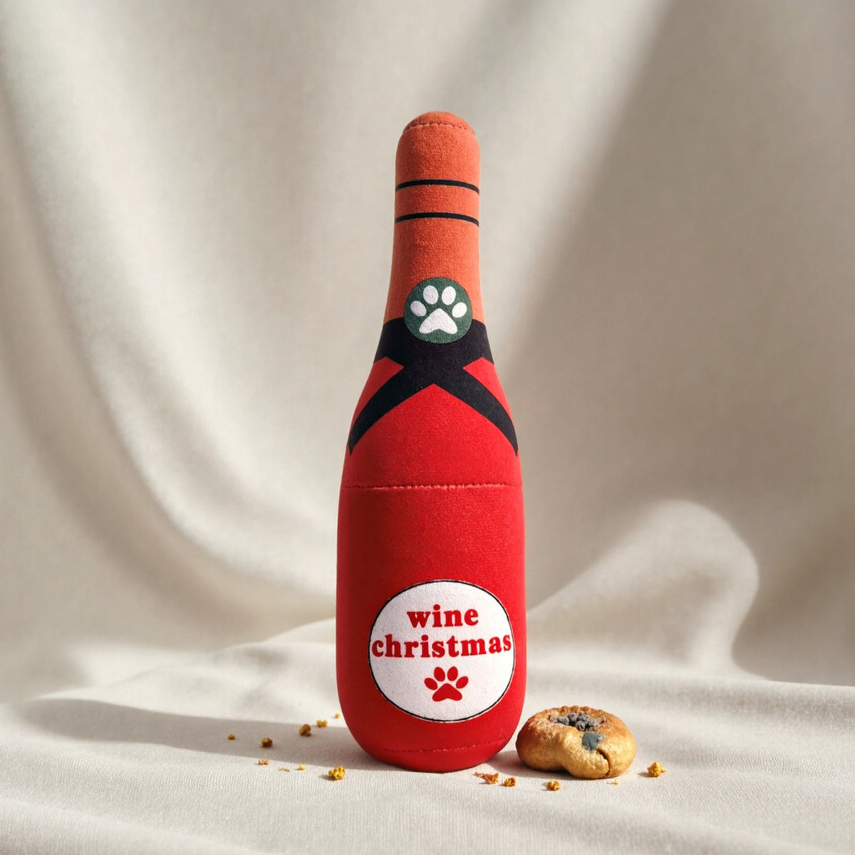 Dog Wine Bottle Plush Toy for Chew Play and Entertainment