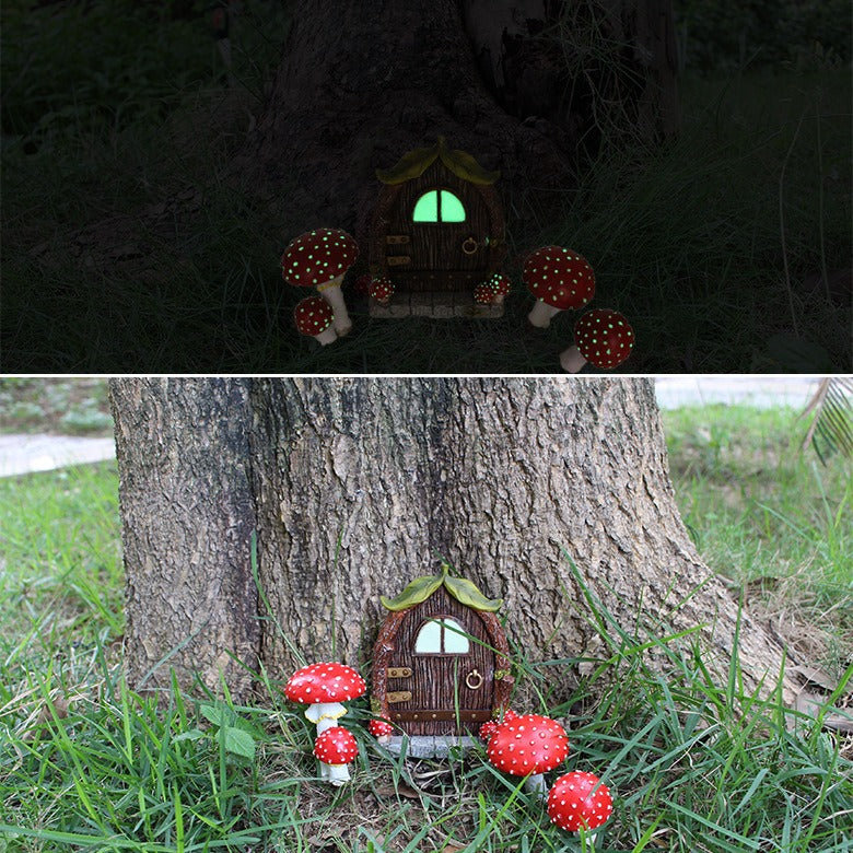 Fairy Garden Door & Mushroom Set for Outdoor Decor