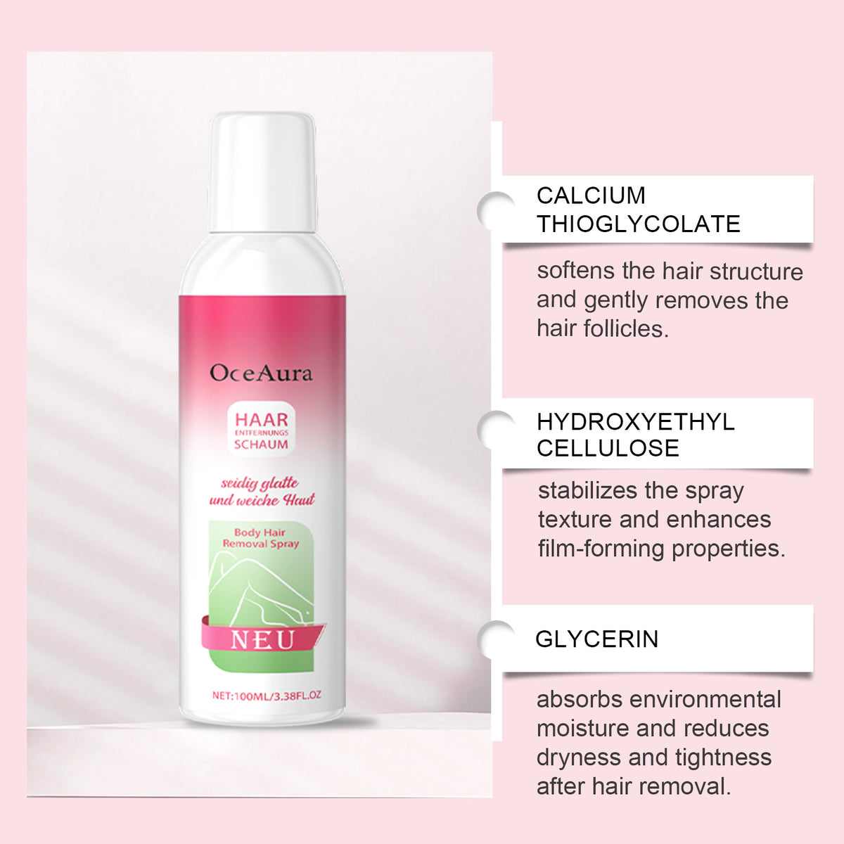 Body Hair Removal Spray for Silky, Smooth Body Skin