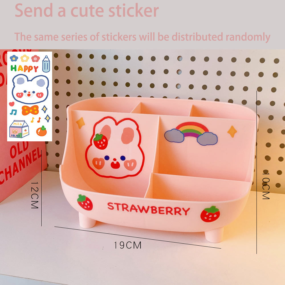 Cute Desk Pen Holder with Compartments for Dorm Desks