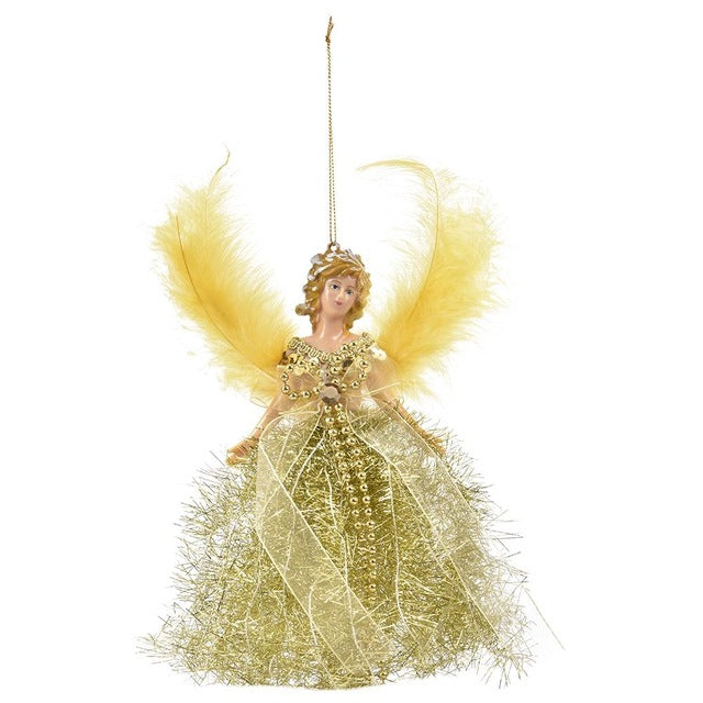 Mini Angel Christmas Tree Ornament With Feather Wings