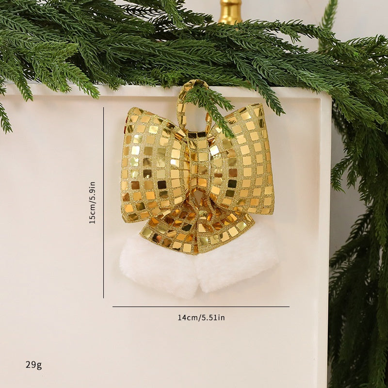 Shiny Butterfly Bow Christmas Tree Ornament Display