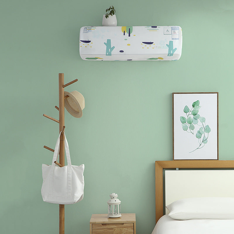 Wall AC Dust Cover Set with Fitted Decorative Print