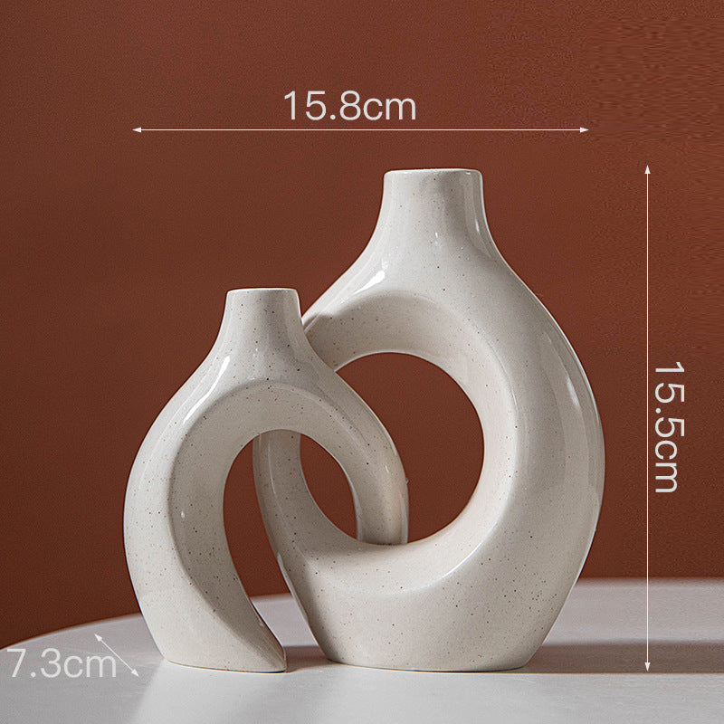 Nordic Ceramic Candle Holder & Flower Vase Centerpiece