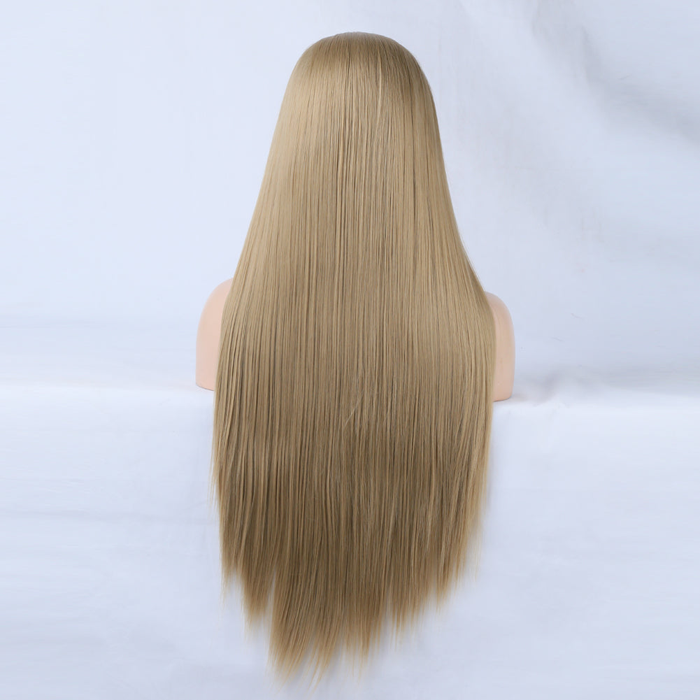 Lace Front Wig With Long Ombre Blonde Straight Hair