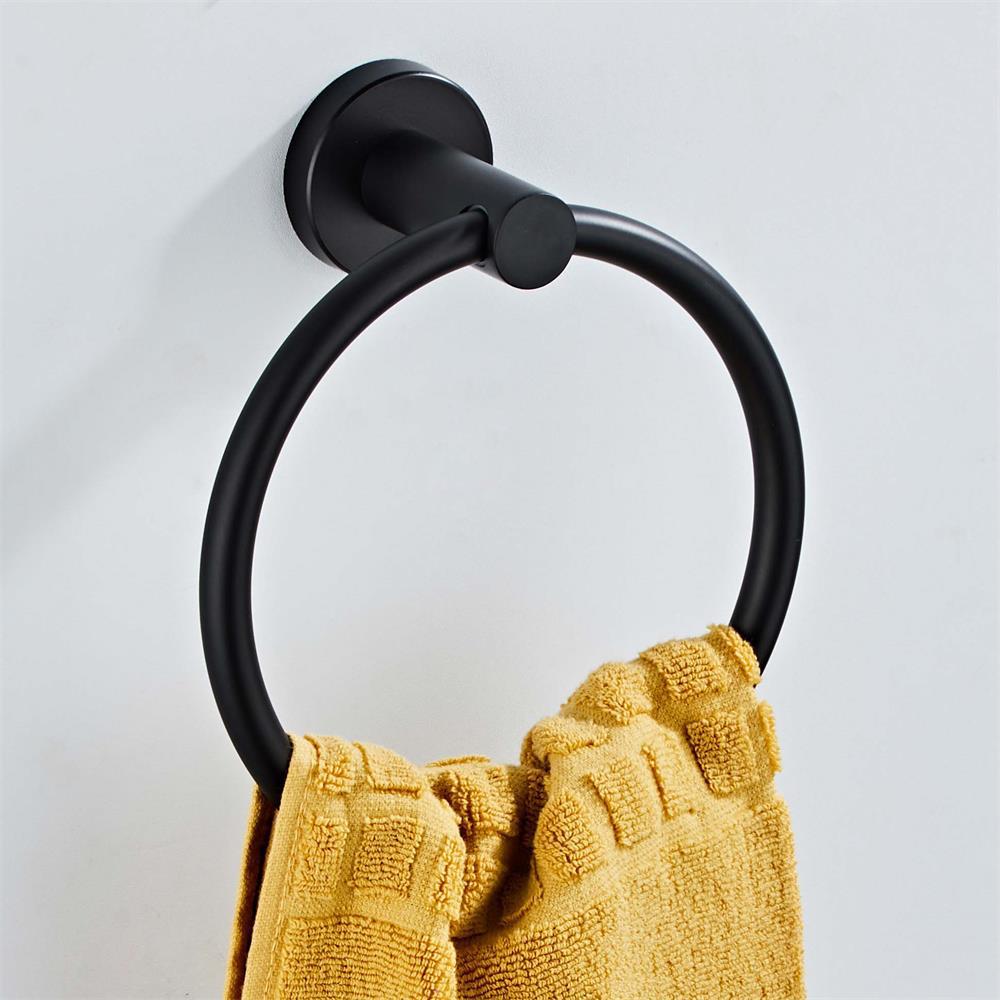 Black Towel Ring Wall Mount for Cleaner Bathroom Style