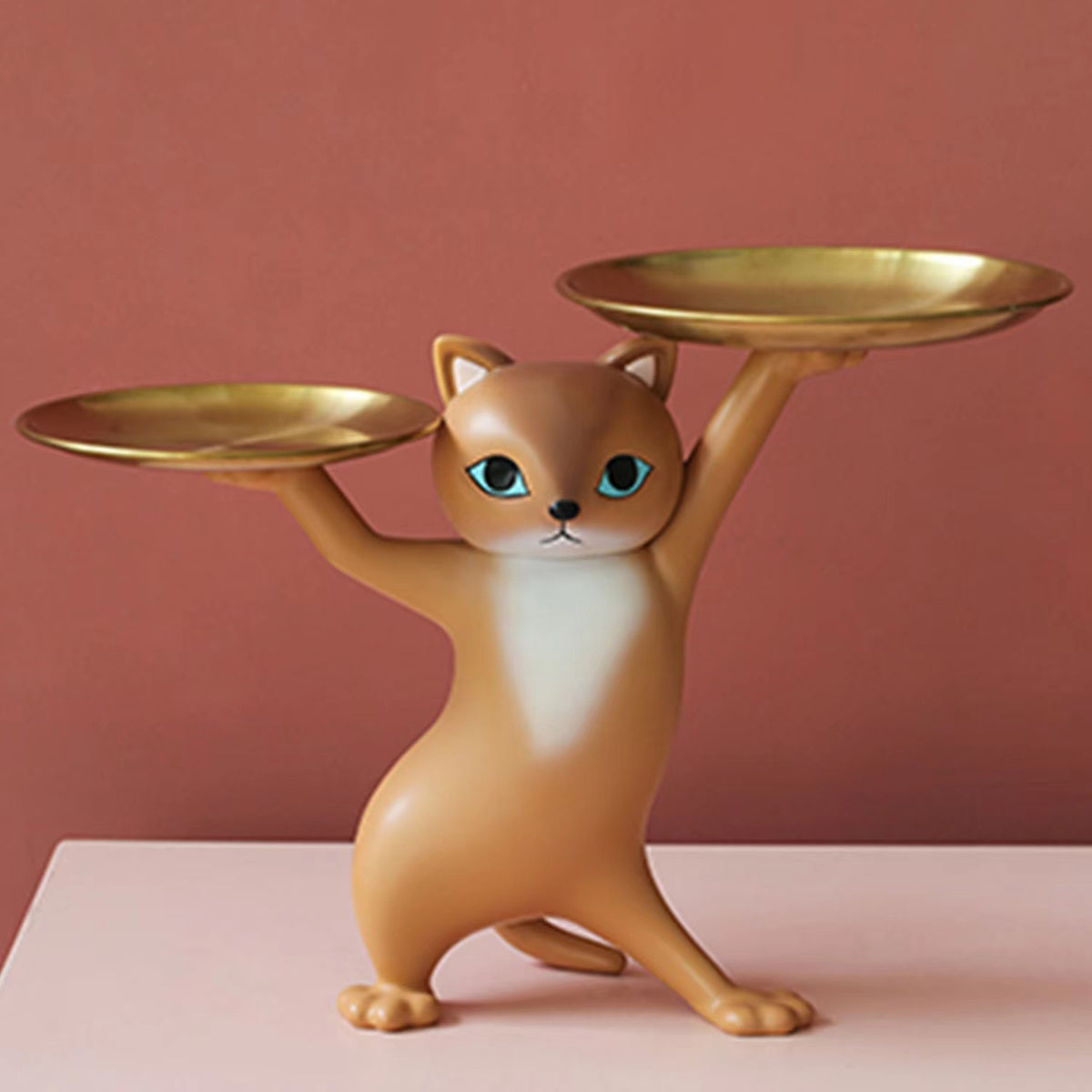 Cat-Shaped Double Tray for Whimsical Entryway Storage