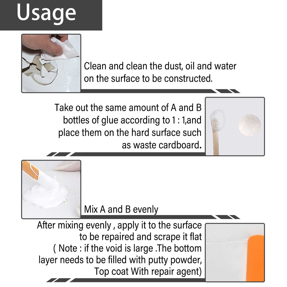 Ceramic Repair Paste Kit for Bathroom Fixture Chips