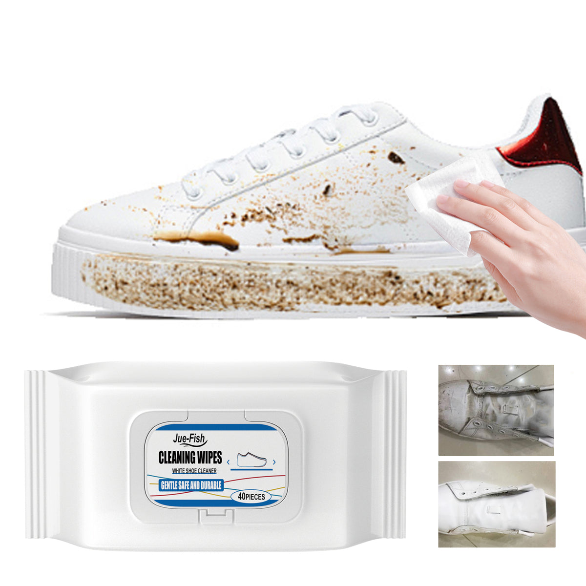 Shoe Cleaning Wipes for White Sneakers | 40 Count