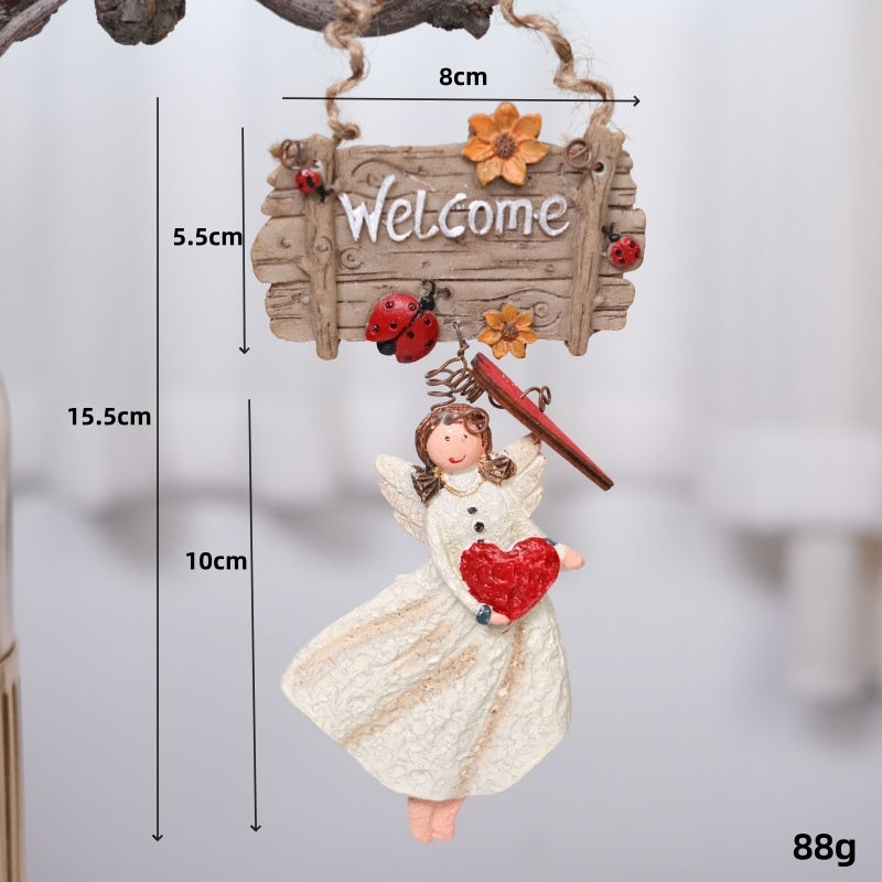 Christmas Welcome Angel Hanging Ornament Door Decor
