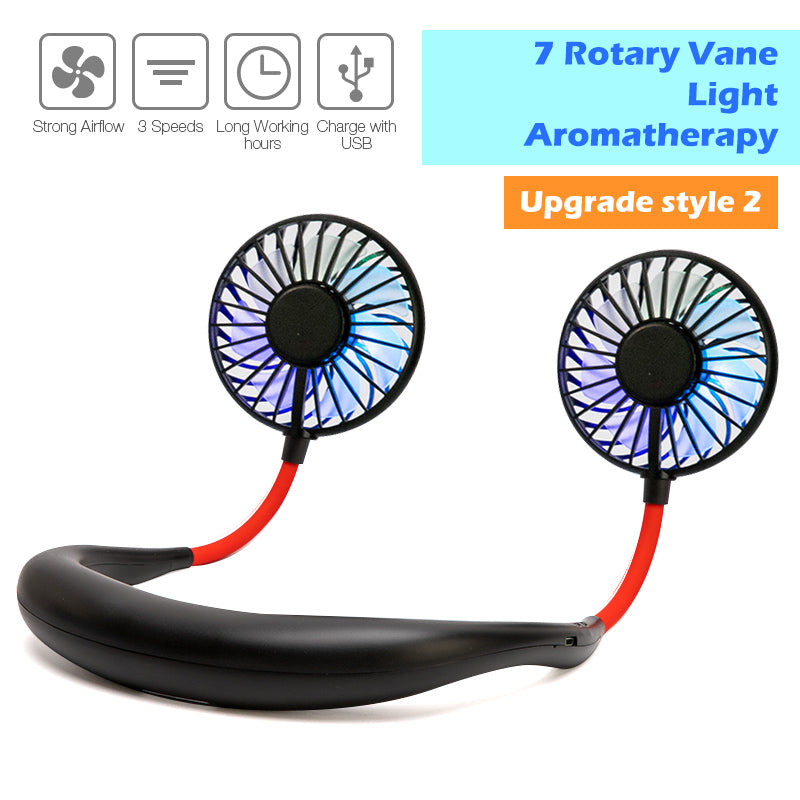 Portable Neck Fan with 360° Airflow & Aroma Tablet