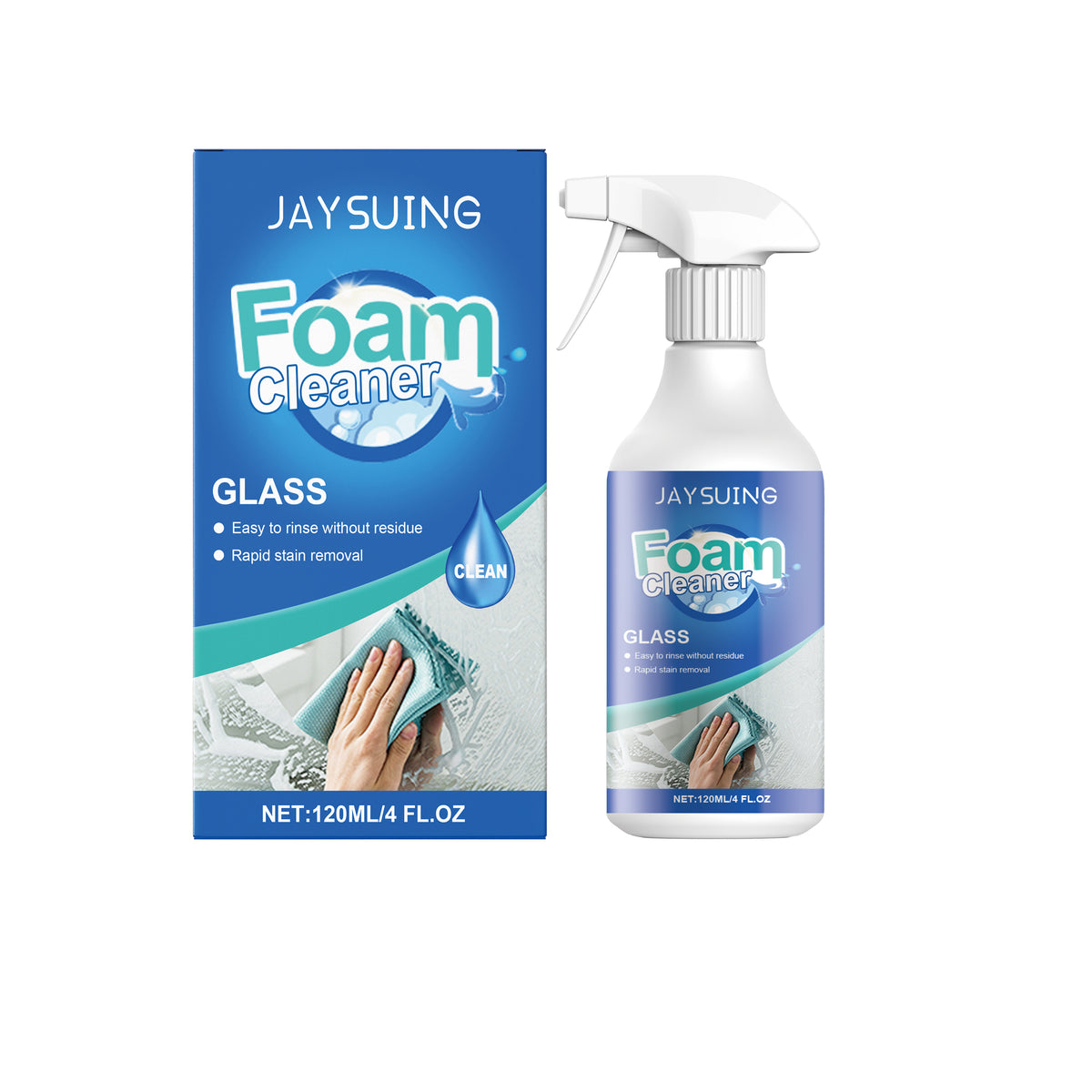 Glass Foam Cleaner Spray for Fast Oil Stain Removal