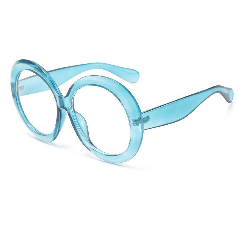 Oversized Round Sunglasses With Dual-Color Frames for Women