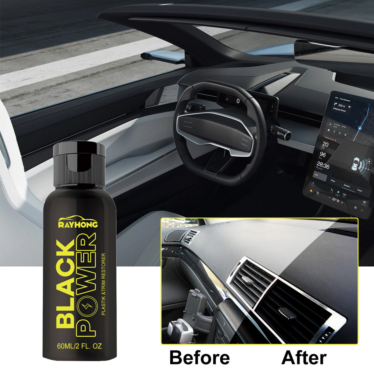 Automotive Plastic Restorer for Faded Trim & Dashboards