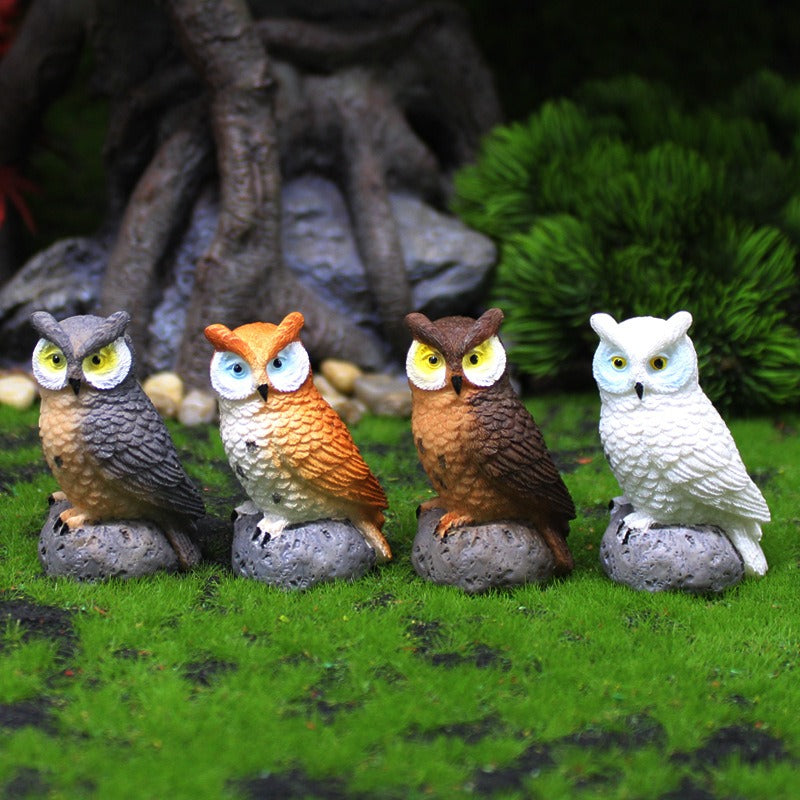Resin Owl Figurines for Fairy Gardens & Moss Scenes