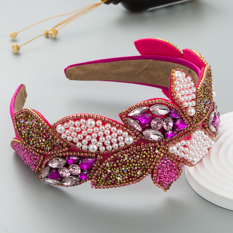 Baroque Rhinestone Pearl Headband for Statement Style