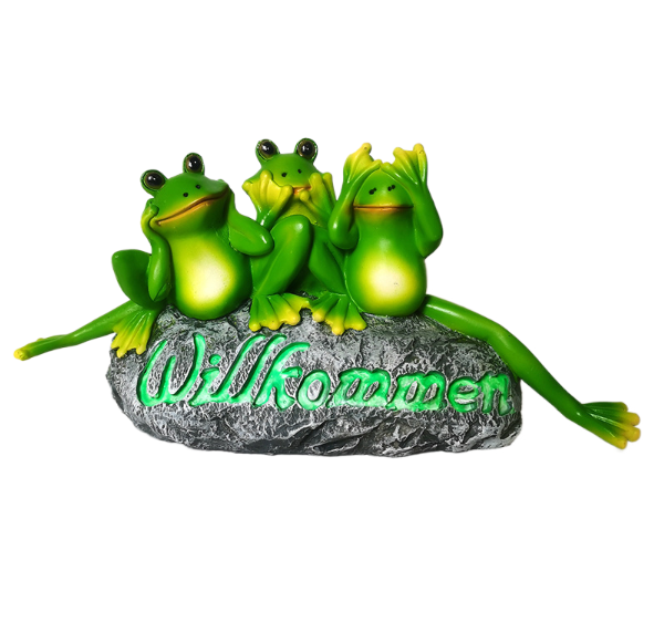 Resin Frog Welcome Sign for Outdoor Garden Decor Art