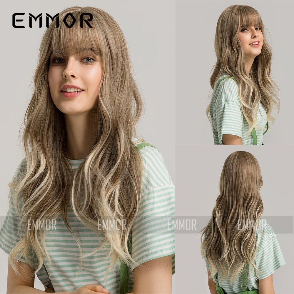 Long Curly Bangs Wig for Instant Natural-Looking Volume