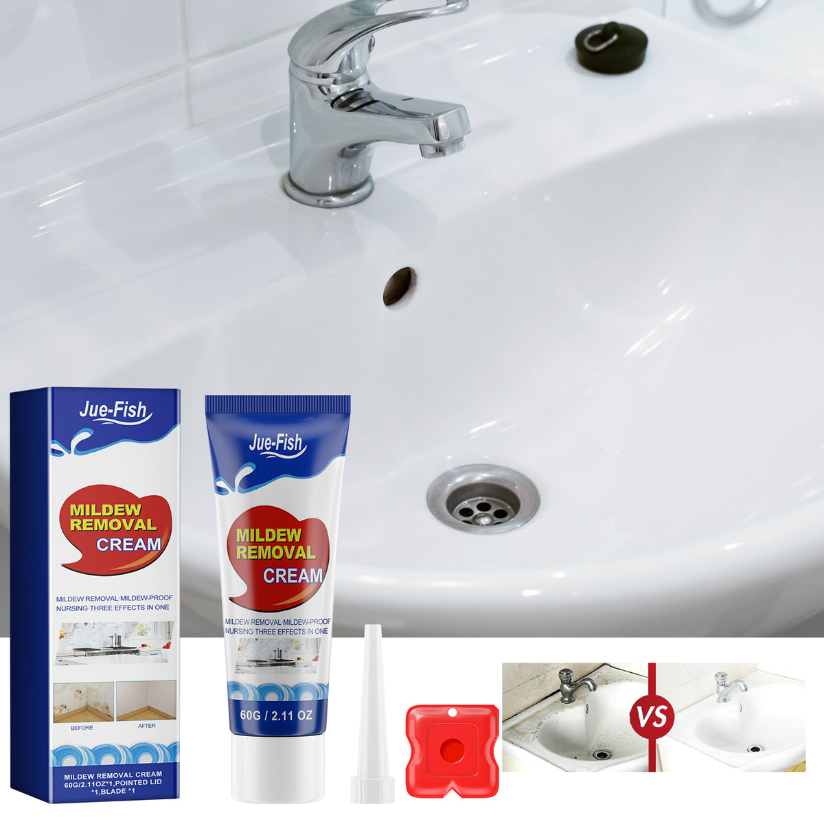 Mildew Removal Cream for Tile, Sinks, Seams & Walls