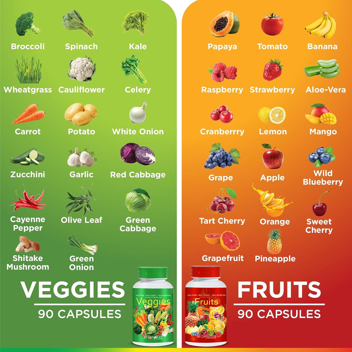 Fruit Vegetable Capsules — Whole Food Nutrition Made Simple
