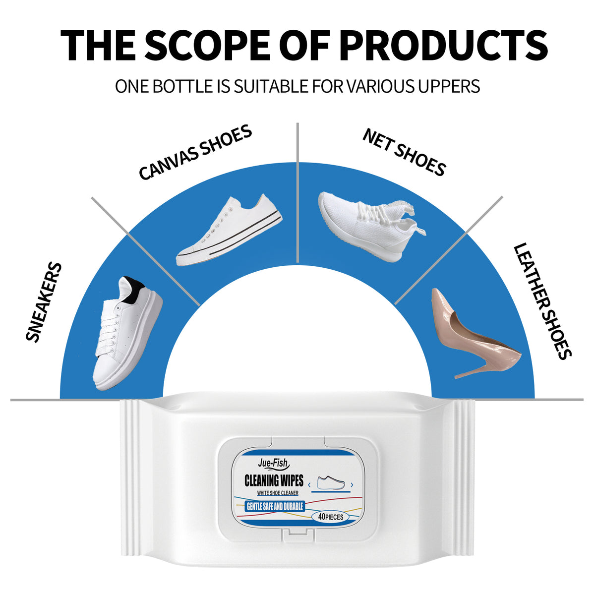 Shoe Cleaning Wipes for White Sneakers | 40 Count