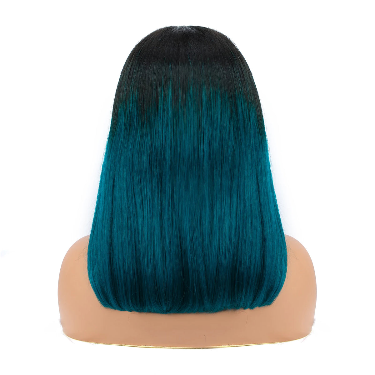 4x4 Lace Closure Bob Wig – Sleek Teal Human Hair