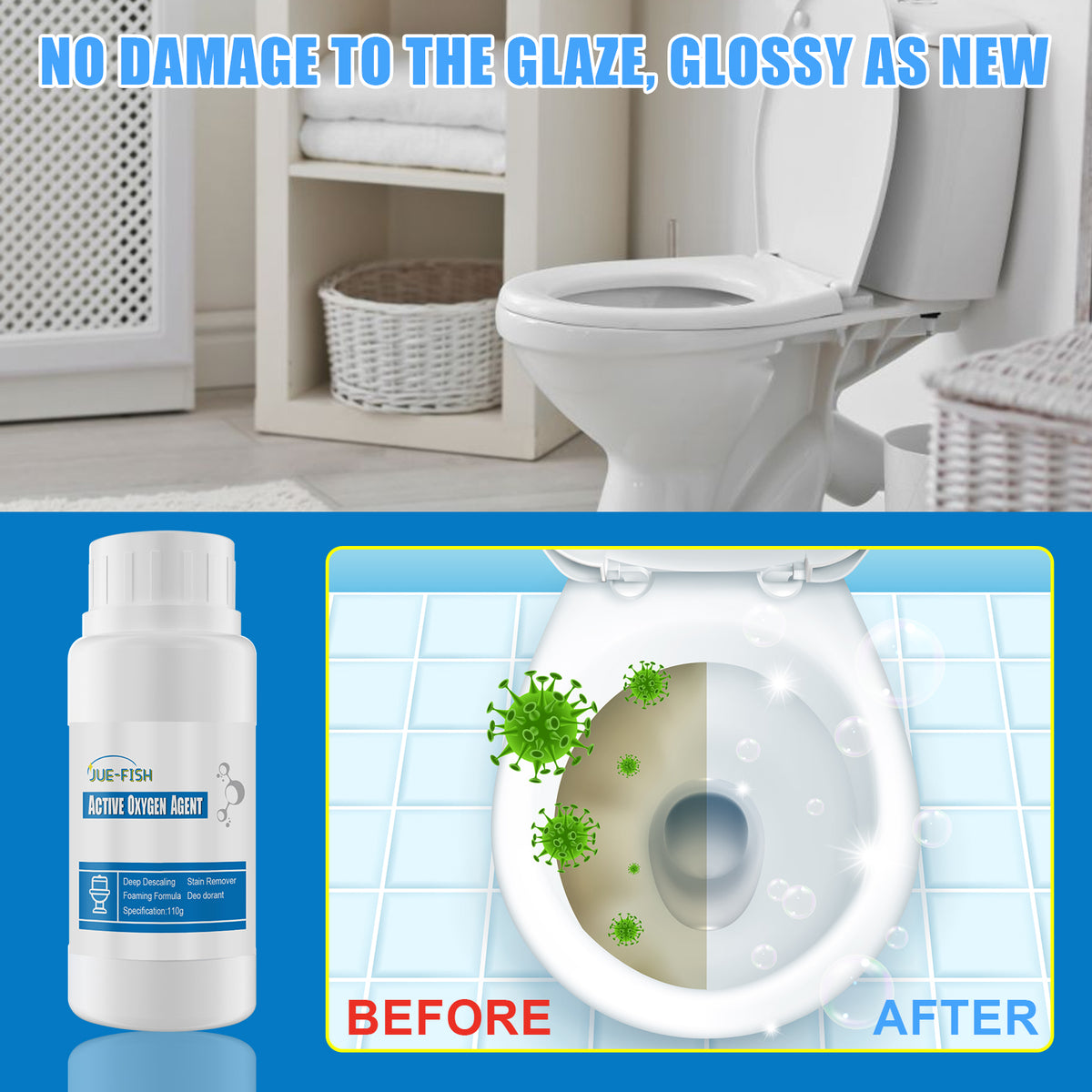 Active Oxygen Toilet Cleaner for Deep Stain Removal