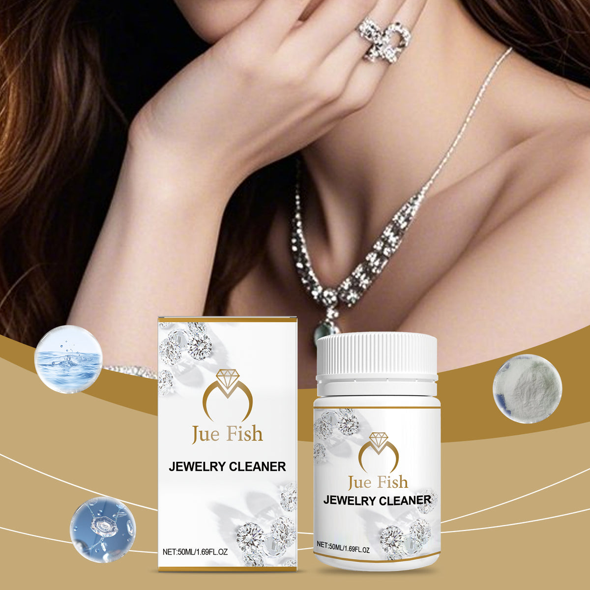 Jewelry Cleaner Solution for Tarnish, Grease and Residue