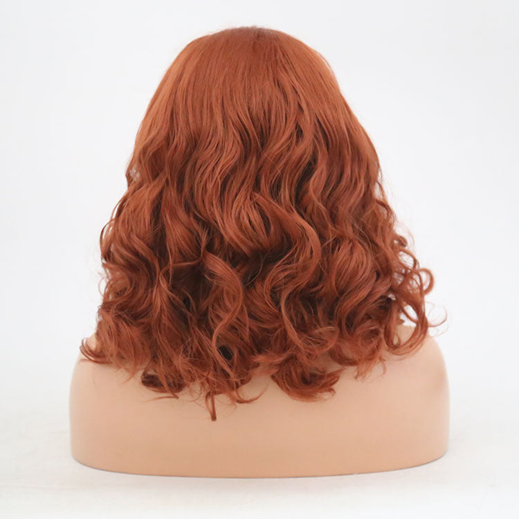 Auburn Curly Bob Wig With Natural-Looking Lace Front