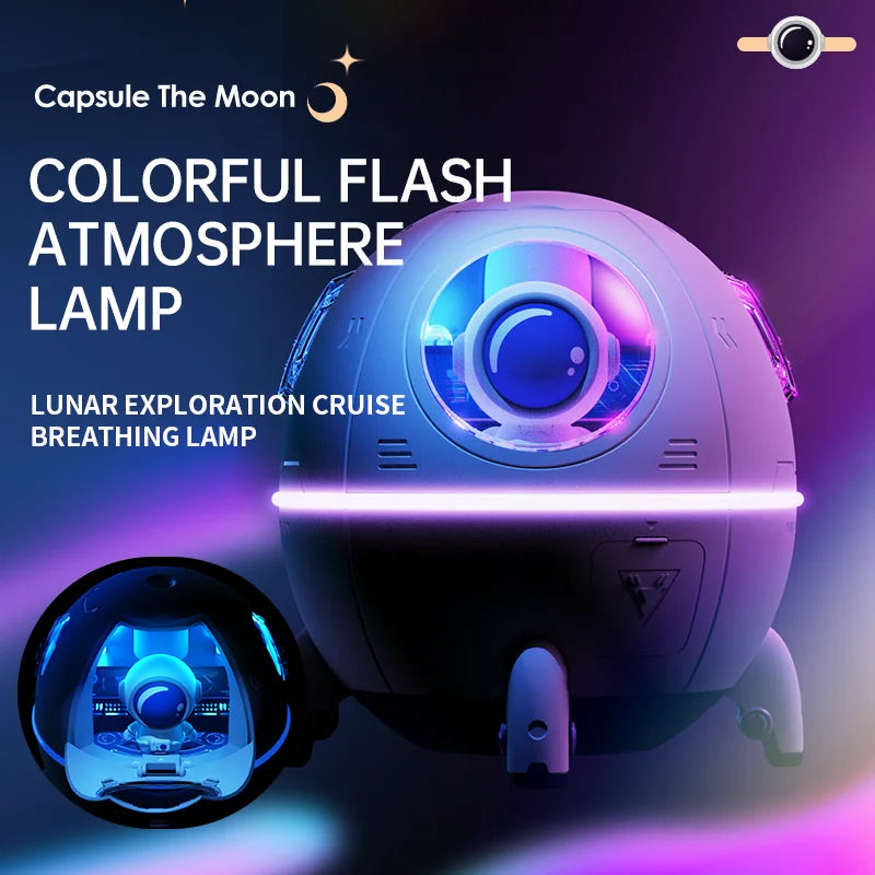 Astronaut Capsule Humidifier with Colorful LED Glow