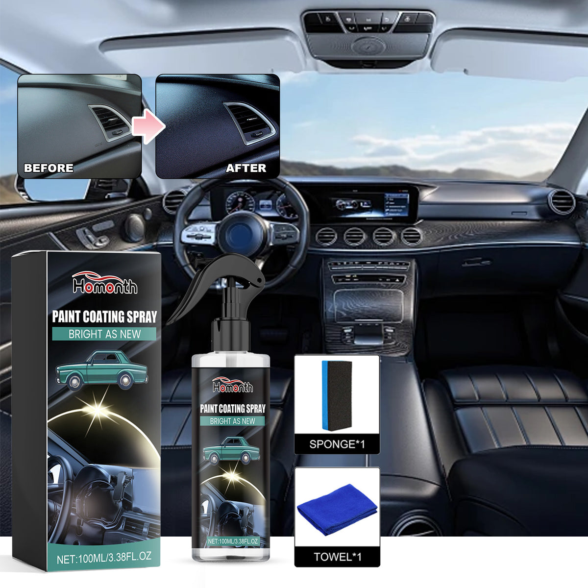 Automotive Coating Spray for Bright, Refreshed Trim