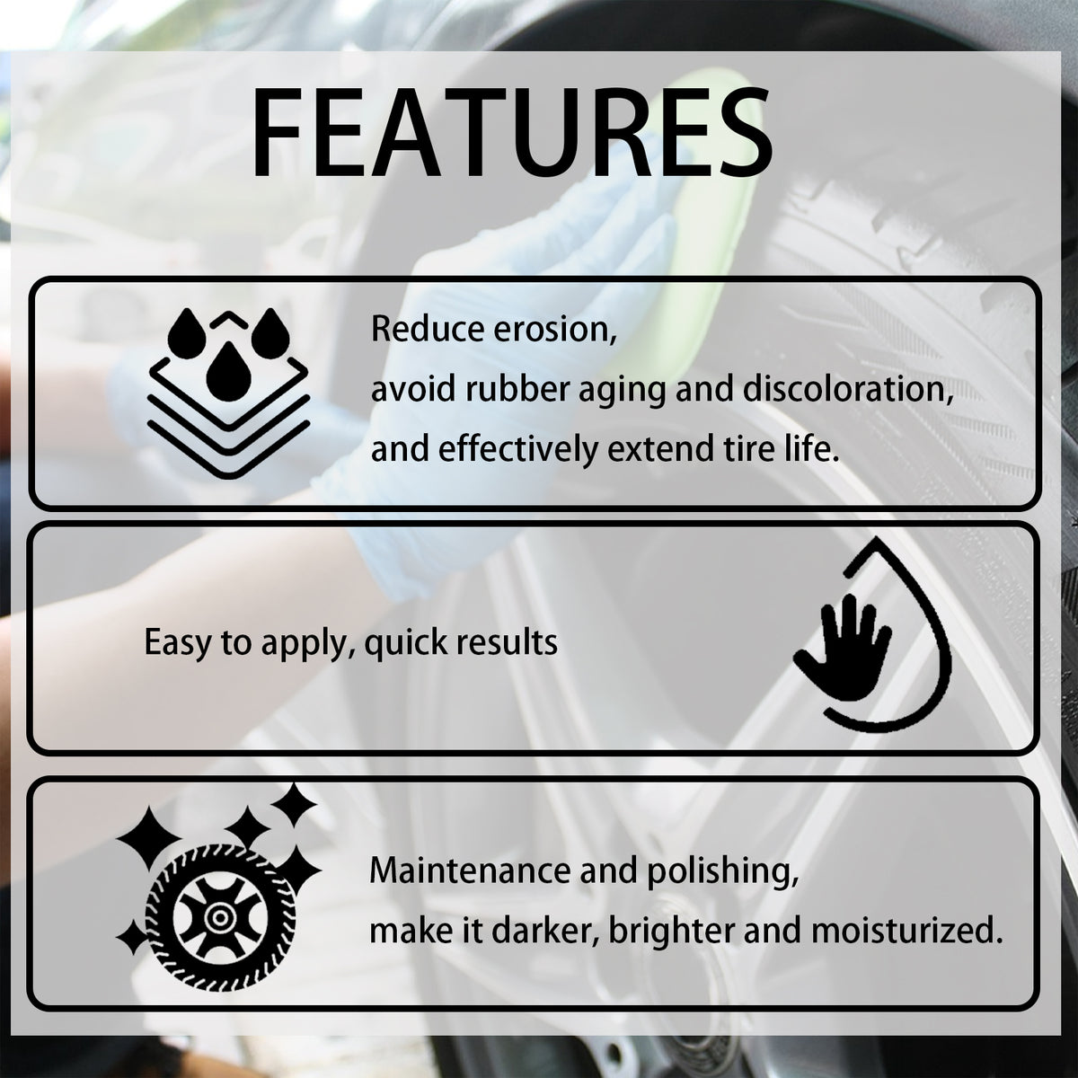 Tire Coating Agent for Persistent Black Tire Shine
