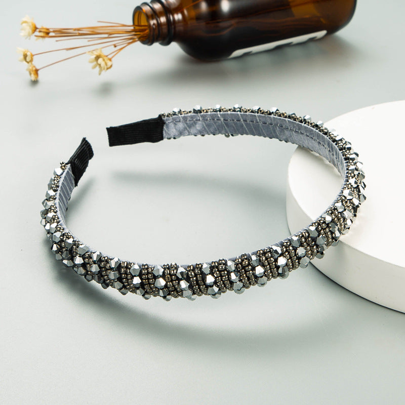 Beaded Hoop Headband — Padded Korean Face-Wash Hair Band