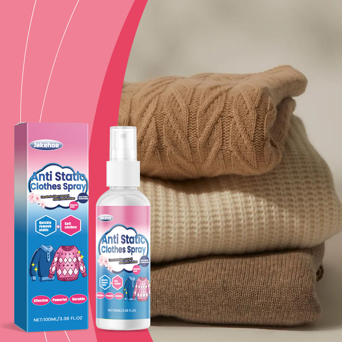 Clothing Anti-Static Spray for Smooth, Soft Fabrics