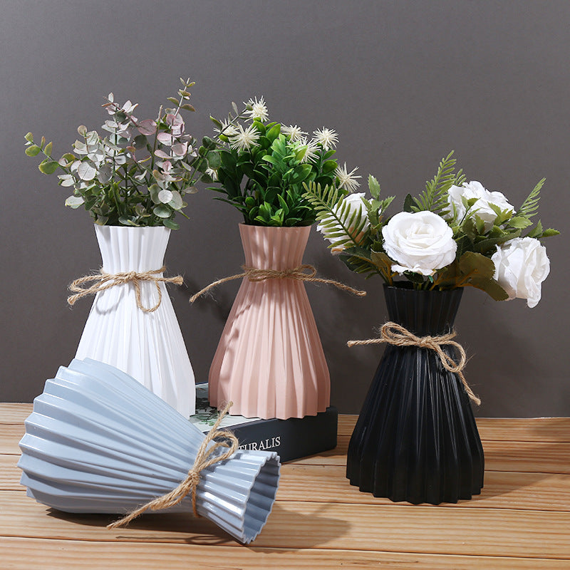 Modern Pleated Vase for Real or Artificial Flowers