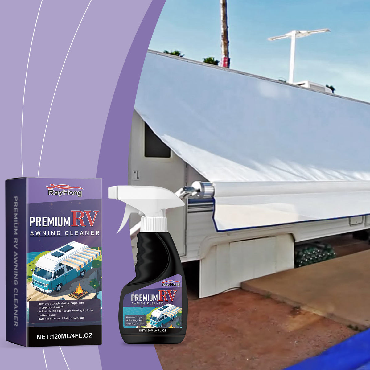 Rayhong RV Awning Cleaner for Stubborn Dirt & Stains